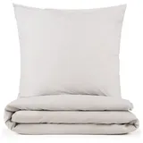 Blumtal Bettwäsche 200x200 cm + 2X Kissenbezug 80x80 cm - Oeko-TEX zertifizierte Mikrofaser Bed Sheets 200x200 - Bettbezug 200x200 Bettwäsche Set - Duvet Cover 200x200 cm - 3er Set Graue Bettwäsche
