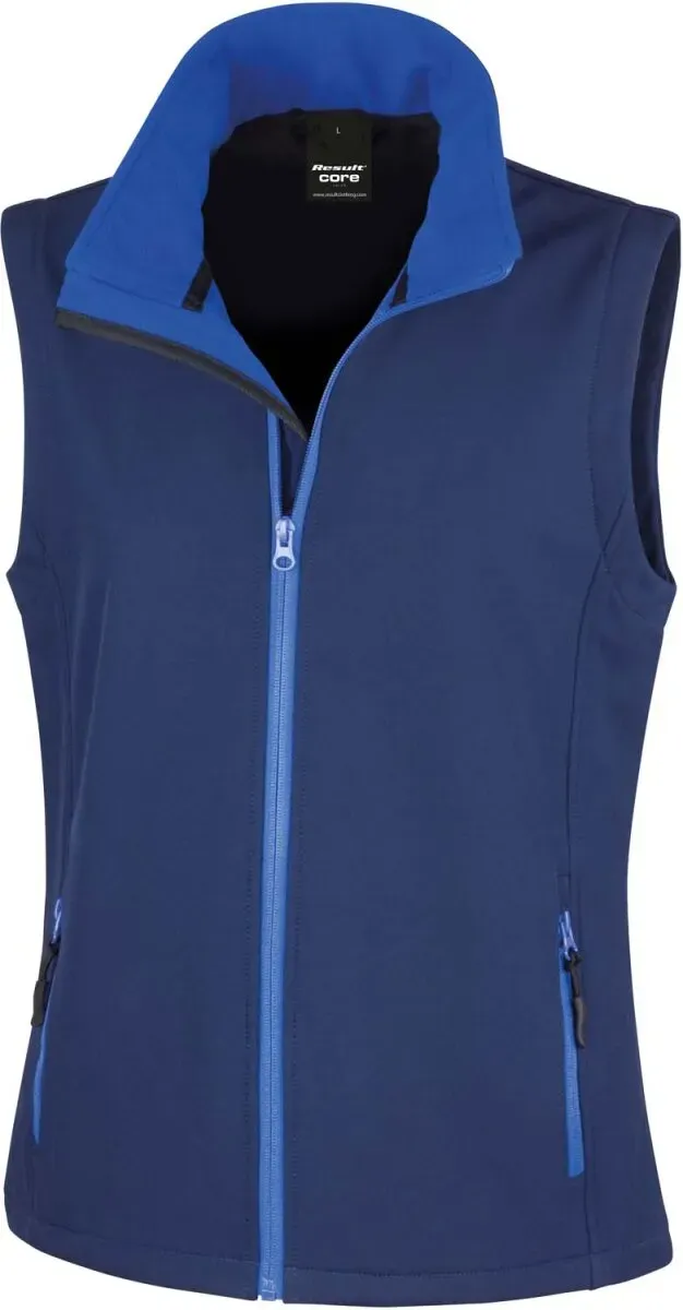 Result Core Damen 2-Lagen Softshell Gilet 'Printable' Bodywarmer R232F navy/royal M