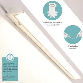ledscom.de LED Unterbauleuchte LIWO, schwenkbar, 58cm, 9,9 W, 979lm, warmweiß ohne Netzkabel