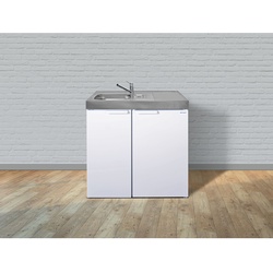 Stengel Küchen Kitchenline MK 90 weiß - ohne Kochfeld rechts, Becken links