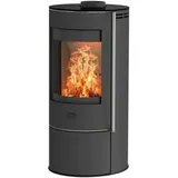 Fireplace ELITE ANGERONA Kaminofen 5 kW Stahl Schwarz Glas Rund K6011
