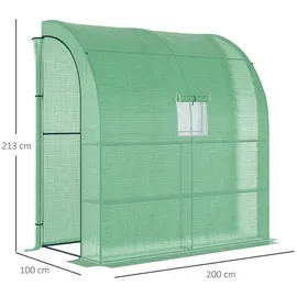 Outsunny Foliengewächshaus mit 4 Regalen B/H/L: ca. 100x213x200 cm