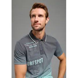 KangaROOS Poloshirt grau/türkis 4XL