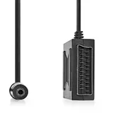 Nedis SCART-Kabel SCART Stecker SCART Buchse / 3.5 mm Buchse - Vernickelt - 480p - 0.20 m - Rund - PVC - Schwarz - Box