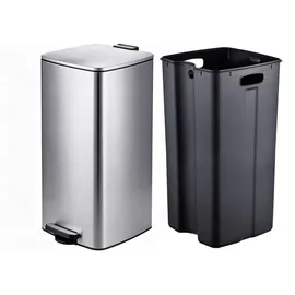 Relaxdays Mülleimer 60 l Schwarz/Silber