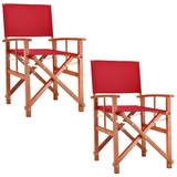 CASARIA Cannes Riegestuhl 48 x 56,5 x 86 cm rot klappbar 2er Set