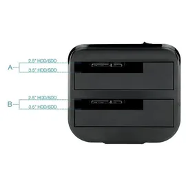 TooQ TQDS-802B - Dockingstation USB 3.0 Schwarz