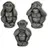thaiboo 3 Affen Skulptur Set Glücksbringer Massiv 25 cm Zen Dekoration