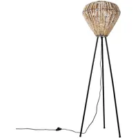 QAZQA Orientalische Stehlampe beige mit Perlen - Moti