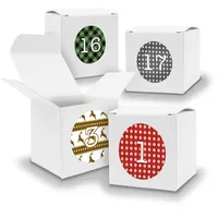 Adventskalender zum Füllen 24x Würfelbox 650mm WEISS inkl Stickerbogen V04 Z06