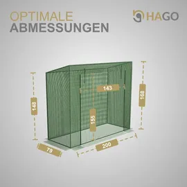 Hago HAGO® Foliengewächshaus Tomatenhaus Pflanzenzelt Stecksystem Reißverschluss Grün