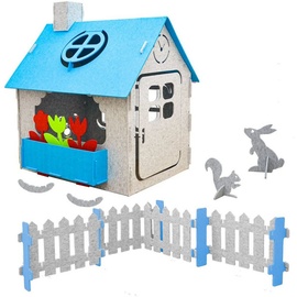 smalla Kinder Spielhaus aus Recycling Filz 110x100x124 Indoor Outdoor Haus mit Zubehör