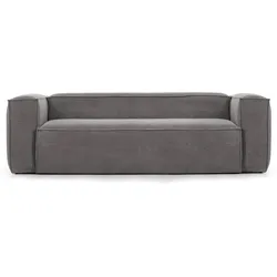 Kave Home Sofa Blok Cord Grau 3-Sitzer