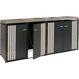 Proregal Mülltonnenverkleidung 125 x 260 x 84 cm schwarz