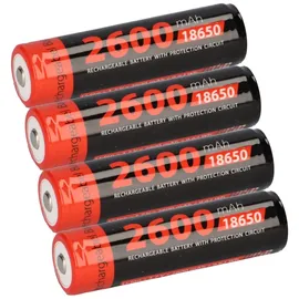 XCell 4x XCell Li-Ion 3,7V 2600mAh PCM protected, for Flashlights 18650 Taschnenlampen Akku