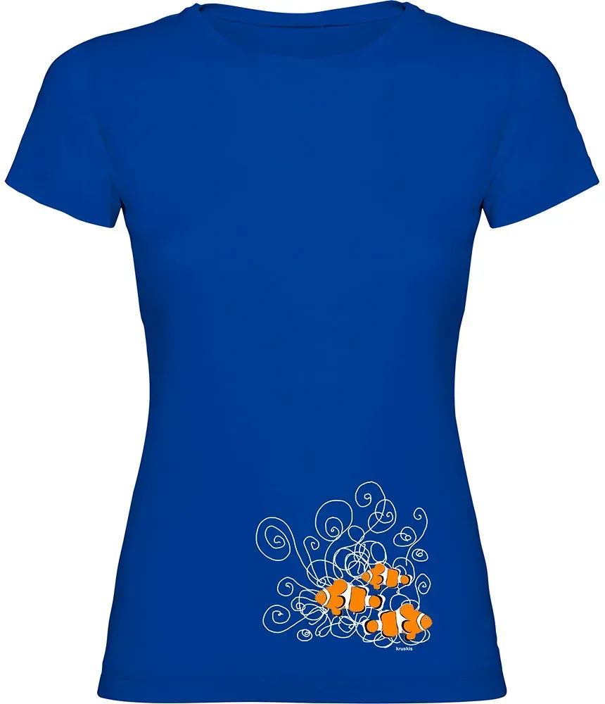 Kruskis Clownfish Damen T-shirt Mit Kurzen Ärmeln - Royal Blue - M