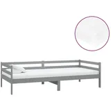 vidaXL Tagesbett mit Matratze 90x200 cm Grau Kiefer Massivholz