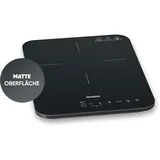 Severin Induktionskochplatte, Glaskeramik-Kochfeld, 10 Leistungsstufen, Touch-Display mit Timerfunktion, Signalton und automatischer Abschaltung, 2.000 Watt, schwarz / Glas, KP 1032