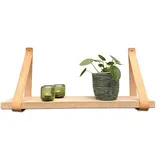 Brute Strength - Regalträger leder - Natur - 4 Stück - Regalträgerungen - Wandhalterungen - Regalriemen - Vollnarbenleder