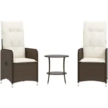 vidaXL Outdoor-Lehnstühle 2 Stk. mit Tisch 0 x 0 x 0 cm Braun