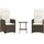 vidaXL Outdoor-Lehnstühle 2 Stk. mit Tisch 0 x 0 x 0 cm Braun