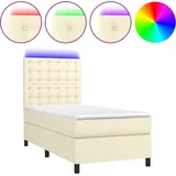 Maison Exclusive - Boxspringbett Mit Matratze & Led Creme 90x190