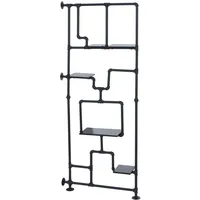 Mendler Raumteiler 203 x 80 x 20 cm Schwarz
