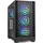 NOX XTREME PRODUCTS Hummer Plasma – ATX/Micro-ATX/ITX Midi-Tower mit Mesh-Front, gehärtetem Glas, 4 vorinstallierten 120-mm-ARGB-Lüftern, Platz für 7 Lüfter, USB-C & USB 3.0, Schwarz