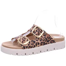 Cosmos Comfort Damen 6304-703 Schiebe-Sandalen, Cognac/Leo, 38 EU - 38 EU