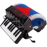 Klavierakkordeon 17 Tasten 8 Bass Musikinstrument mit Einziehbarem Lederriemen, Rhythmustraining Federinstrumente für Anfänger und Akkordeonschüler