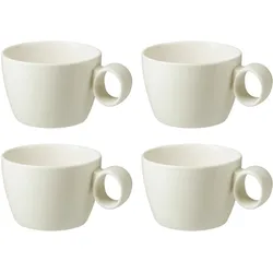 Maastricht Porselein Maastricht Porzellan Kaffeetasse Lux 19 cl Offwhite 4 Stück