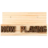 Navaris Plattenhalter Holz Plattenständer Vinyl Schallplatten Halter für 8 Platten - Wand oder Stand - Now Playing