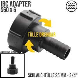 IBC Container-Adapter drehbar 1" (25 mm) PP