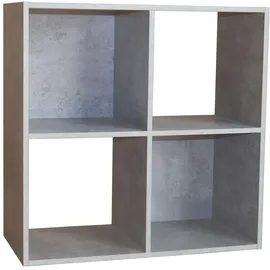 Hti-Living Bücherregal 6060 4 Regalfächer 60 x 60 x 60 cm Grau