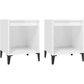 vidaXL Nachtschrank 2 Stk. 40 x 35 x 50 cm Hochglanz-Weiß