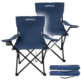24move Campingstuhl 2er Set Blau