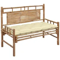 VidaXL Gartenbank mit Auflage 120 cm Bambus