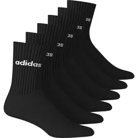 adidas Linear Crew Cushioned Socken 6er Pack Schwarz/Weiß 40-42