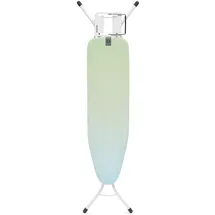 Brabantia Bügelbrett A, 110 x 30 cm – Soothing Sea | 100% Fairtrade-Baumwolle | Kompaktes, stabiles Design | Höhenverstellbar, Dampfbügeleisenablage | Kinder- und Transportsicherungen