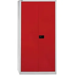 BISLEY Stahlschrank HC782S4G506 lichtgrau, kardinalrot 91,4 x 50,0 x 195,0 cm, aufgebaut