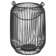 Cepewa Laterne oval Metall schwarz