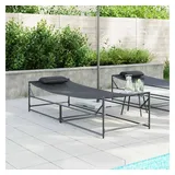 vidaXL Gartenliegestuhl 2 pcs  Schwarz  Pulverbeschichteter Stahl  2 St.
