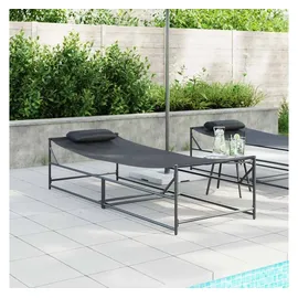 vidaXL Gartenliegestuhl 2 pcs  Schwarz  Pulverbeschichteter Stahl  2 St.