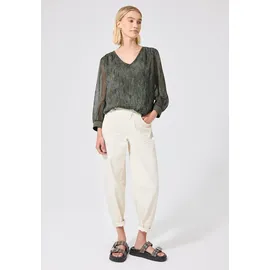street one studio STREET ONE Langarm Bluse mit V-Neck aus Chiffon - grün