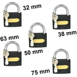 Gusseisernes Vorhängeschloss 32 38 50 63 75 mm mit Schlüssel