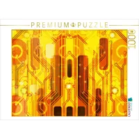 Calvendo Kirche auf goldenem Hintergrund 1000 Teile Puzzle quer