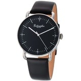 EICHMÜLLER Herrenuhr 3030-05 Slim-Gehäuse Schwarz Lederband 40 mm