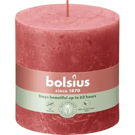 Bolsius Rustik Stumpenkerze 10 x 10 cm rosa blüte