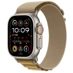 Apple Smartwatch Apple Watch Ultra 2 49 mm Natur (GPS + Cellular) Alpine Loop mandel M grün