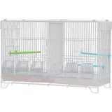 Vogelkäfig Vogelvoliere Papageienkäfig Doppelkäfig Trennwand Trenngitter Zuchtkäfig 60*26*39.5cm Weiß - Weiß